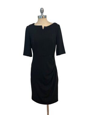 LK BENNETT Black Short Sleeve Pencil Sheath Dress US 6 8